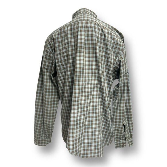 Ralph Lauren Men's L Custom Fit Brown Blue Plaid Long Sleeve Button Down Shirt - Picture 4 of 7